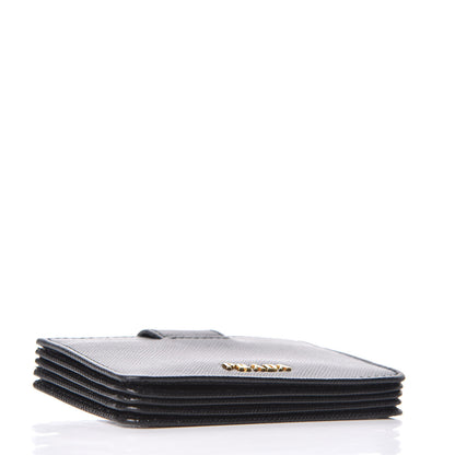 Prada Saffiano Metal Gusseted Card Holder Black 4 of 7