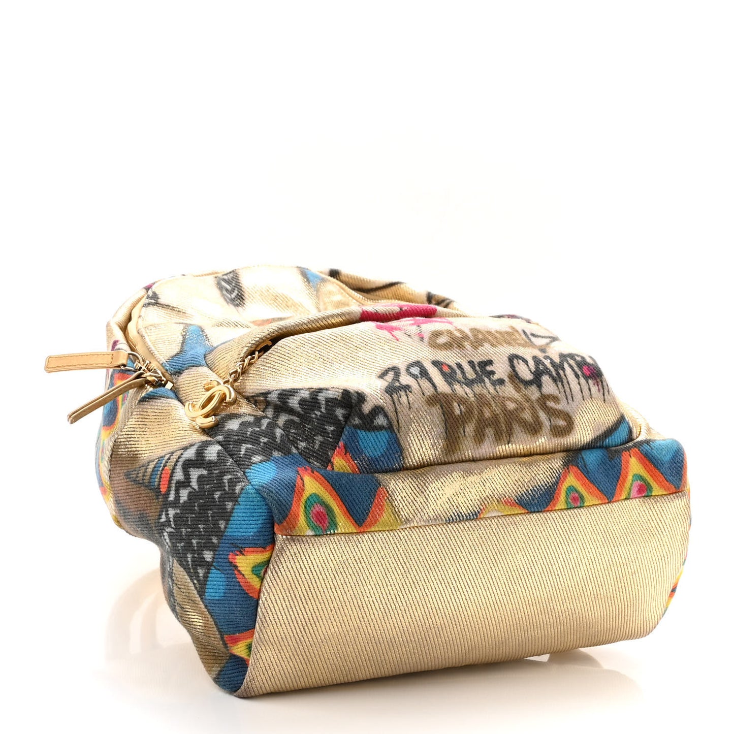 Graffiti Printed Canvas Street Spirit Backpack Multicolor