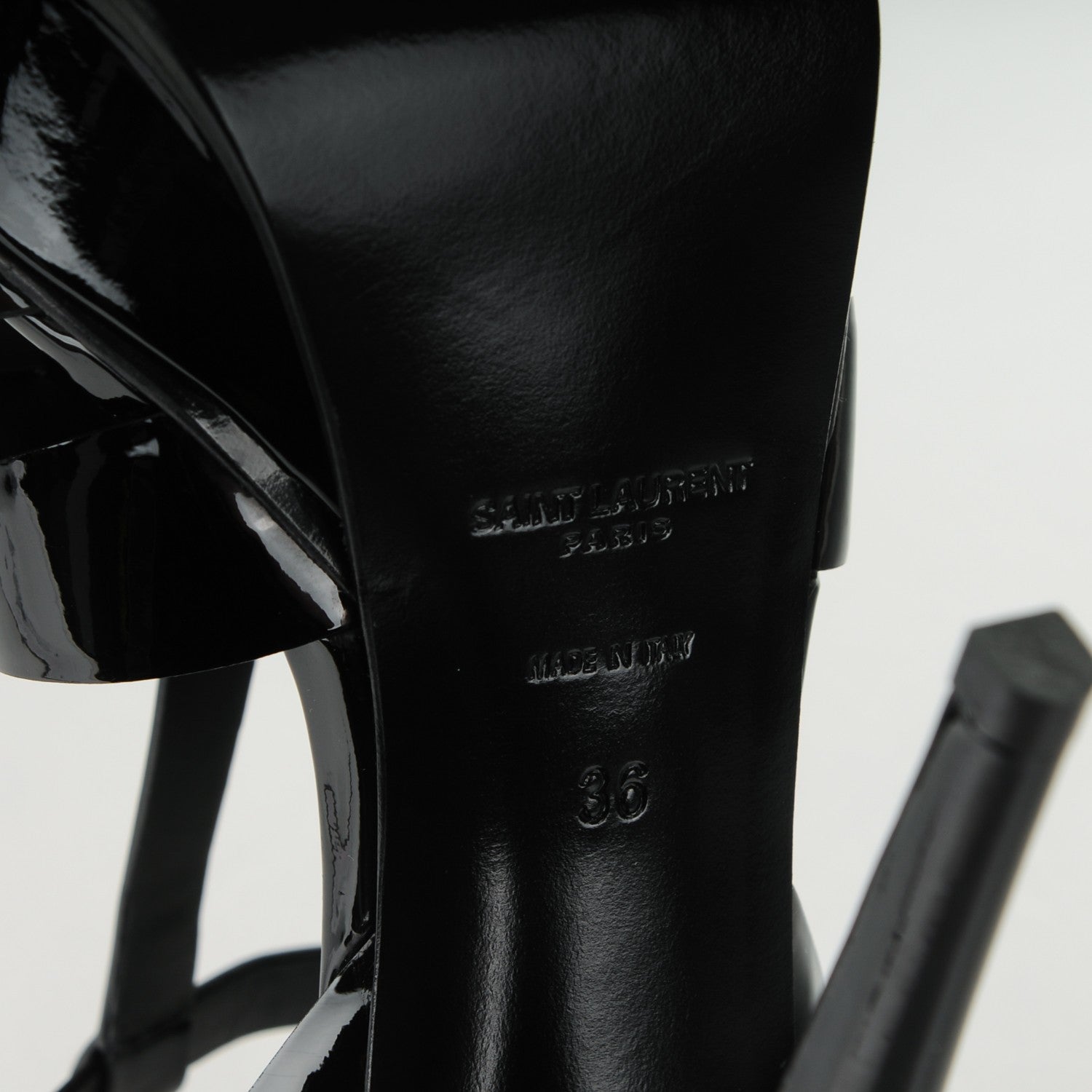 Saint Laurent Patent Tribute 105 Platform Sandals 36 Black 6 of 7