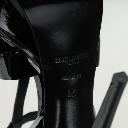 Saint Laurent Patent Tribute 105 Platform Sandals 36 Black 6 of 7
