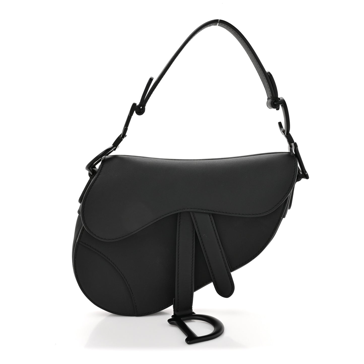 Ultra Matte Calfskin Mini Saddle Bag Black