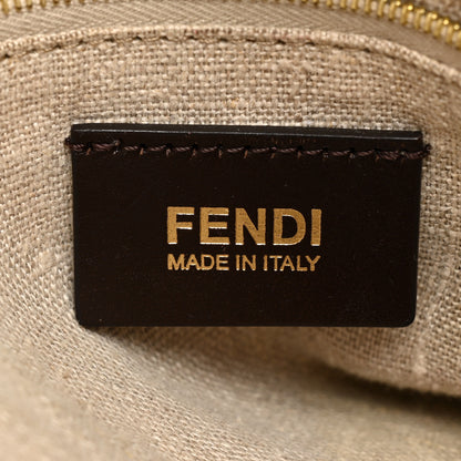Fendi Pequin Cuoio Vegetale Large Hobo Tobacco Rosso Black 10 of 16