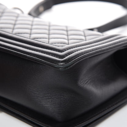 Chanel Metallic Calfskin Quilted Medium Boy Flap Black 13 of 15
