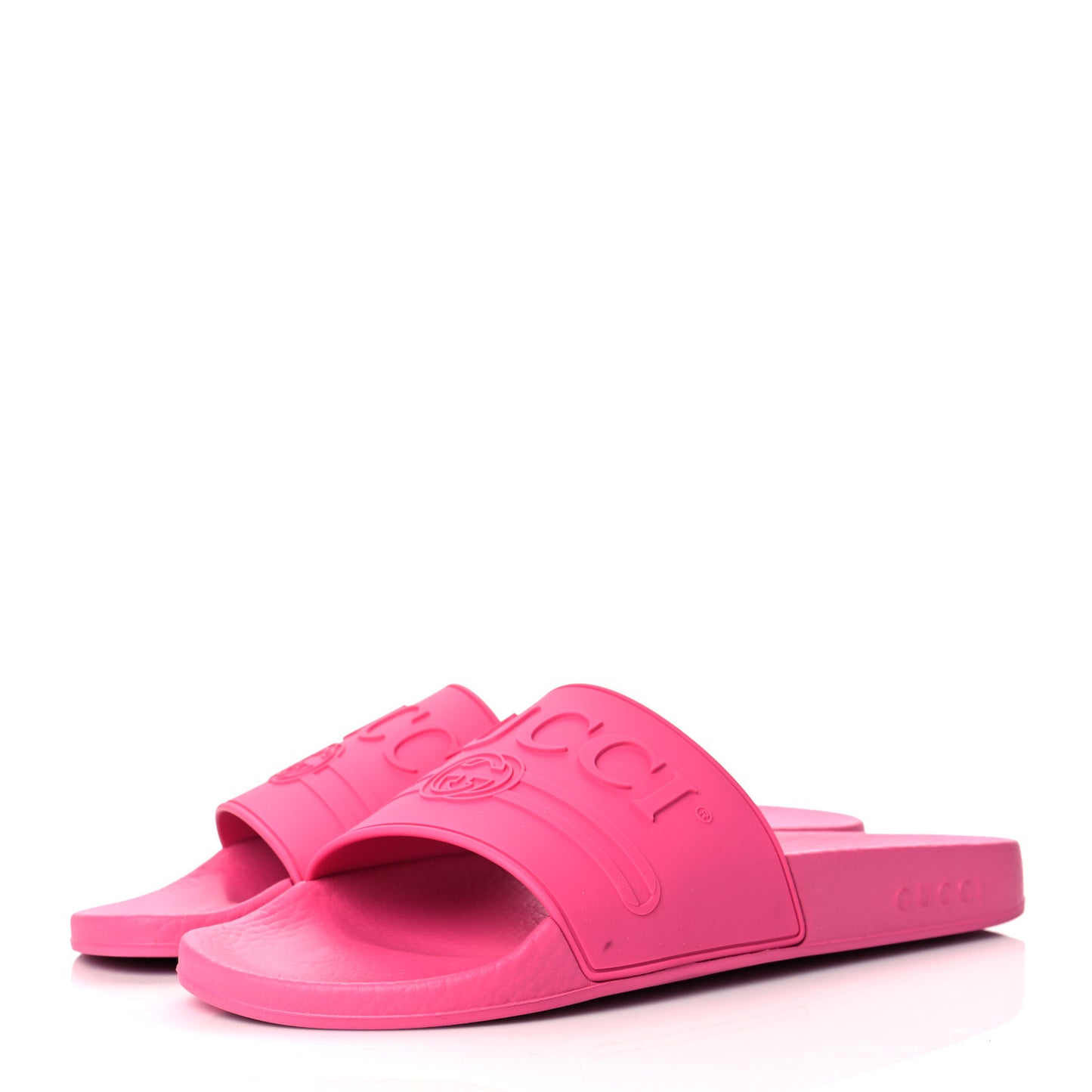 Rubber Womens Logo Slide Sandals 41 Fuchsia