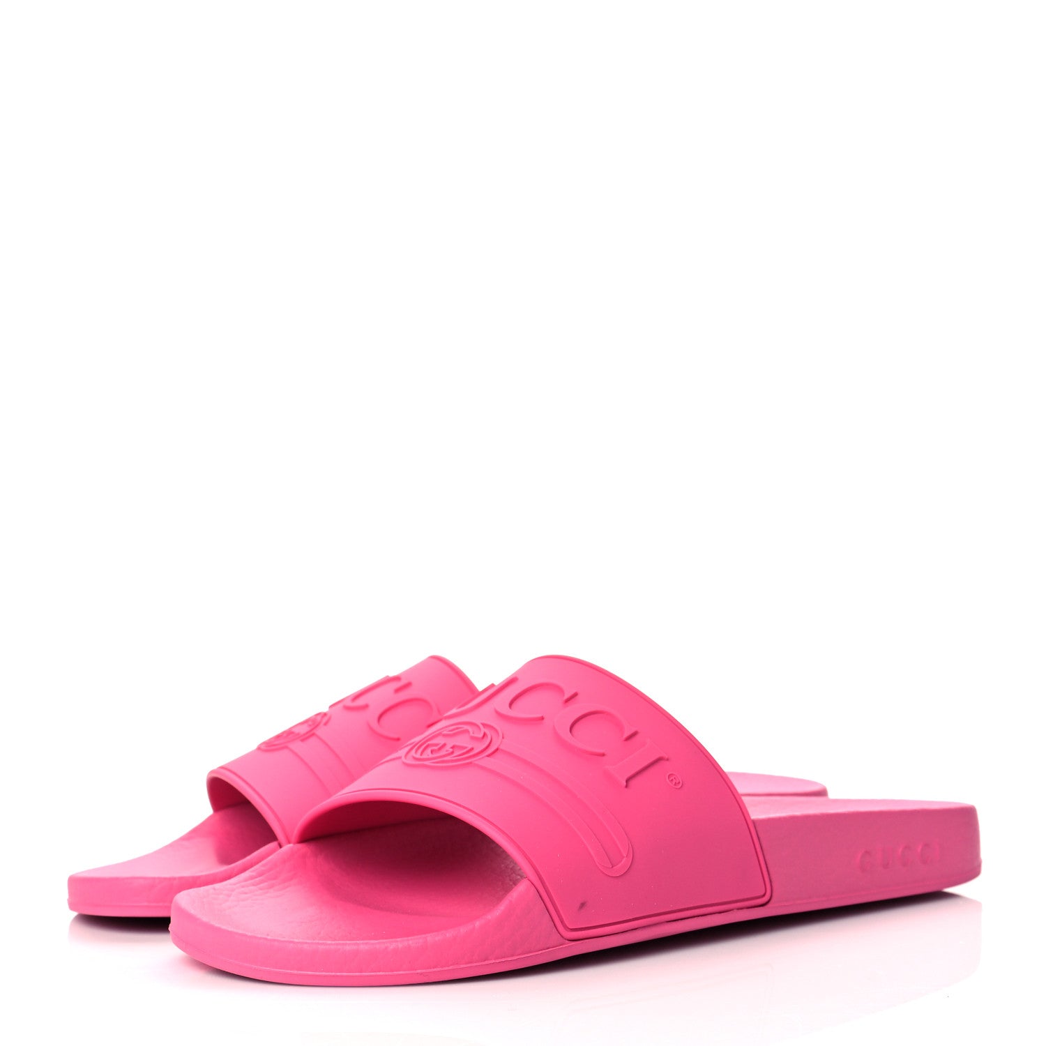 Gucci Rubber Womens Logo Slide Sandals 41 Fuchsia 3 of 9