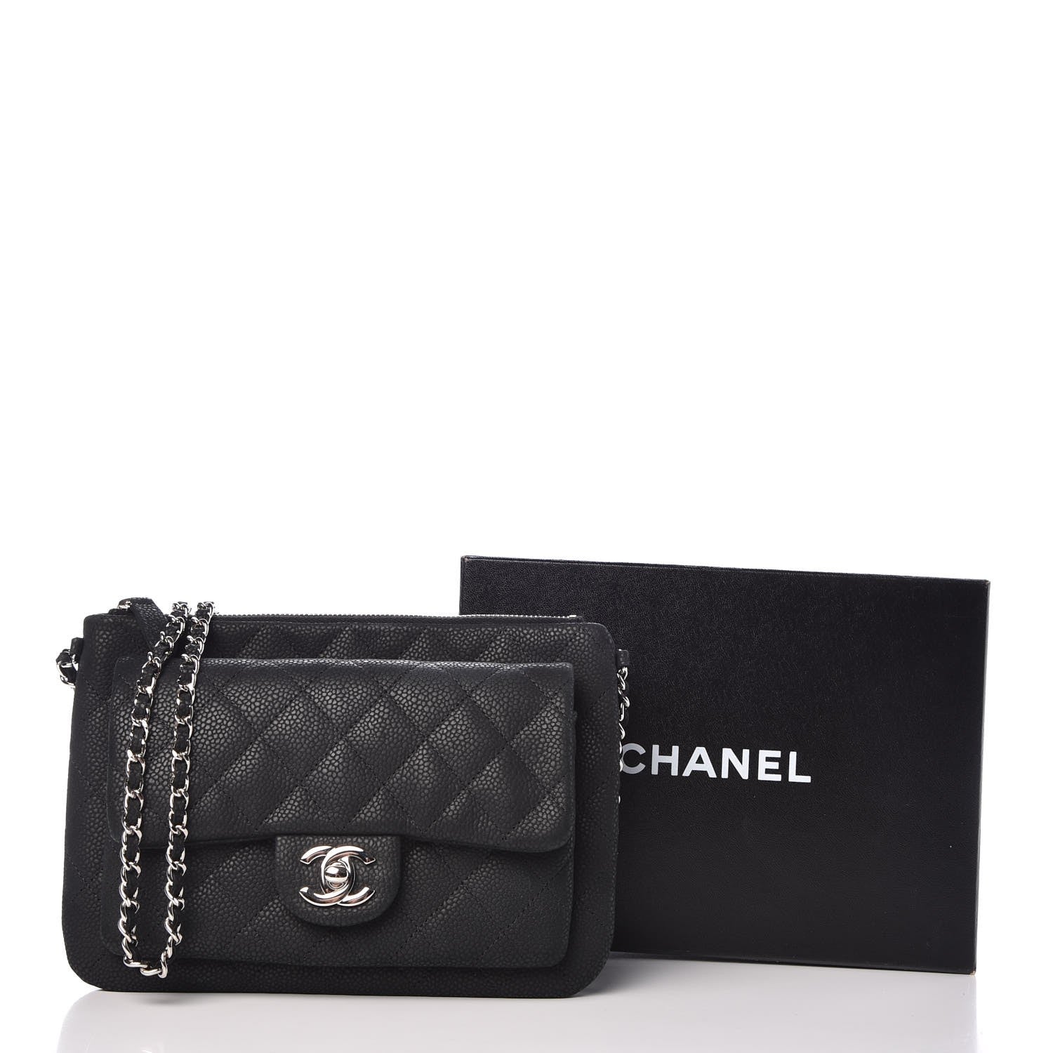 Chanel Iridescent Caviar Quilted Daily Zip Crossbody Bag Black 9 of 9