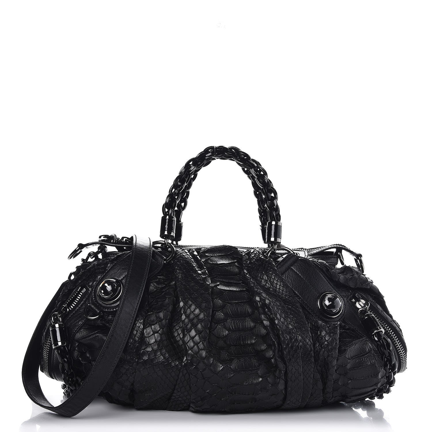 Gucci Python Medium Galaxy Satchel Black 1 of 8