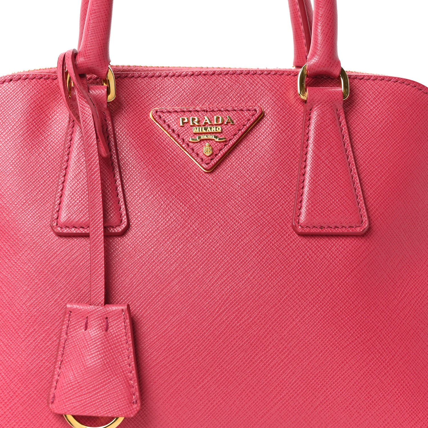 Prada Saffiano Lux Small Promenade Tote Peonia 11 of 13