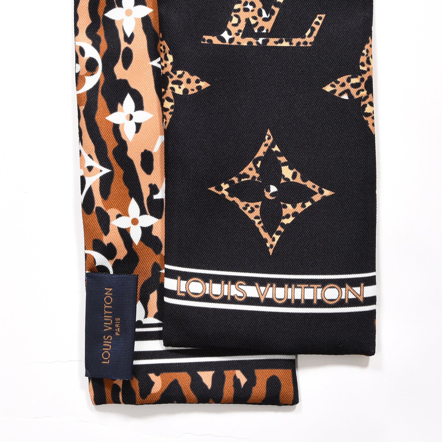 Silk Monogram Giant Jungle Bandeau Black