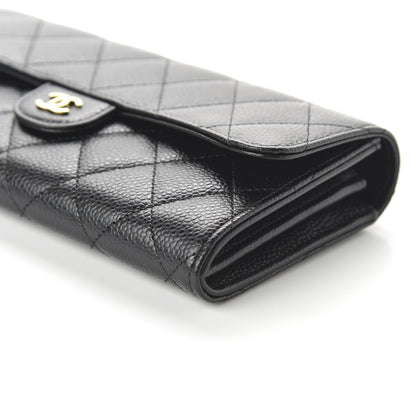 Chanel Caviar Quilted Large Gusset Flap Wallet Black 7 of 11
