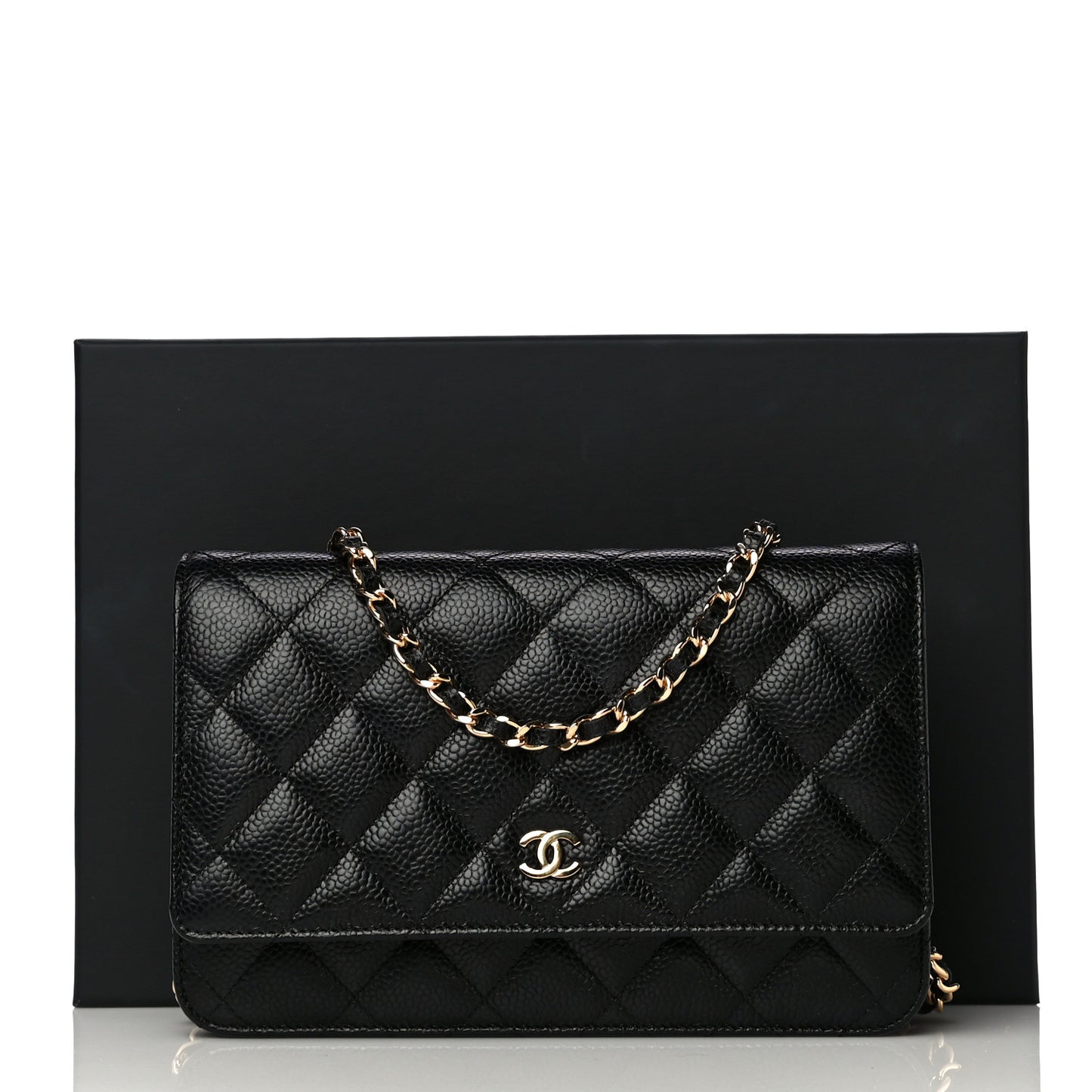 Caviar Quilted Wallet On Chain WOC Black
