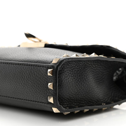 Valentino Garavani Pebbled Calfskin Medium Rockstud Flip Lock Crossbody Bag Black 11 of 11