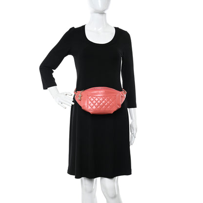 Chanel Crumpled Lambskin Quilted Bi Waist Bag Fanny Pack Pink 2 of 10