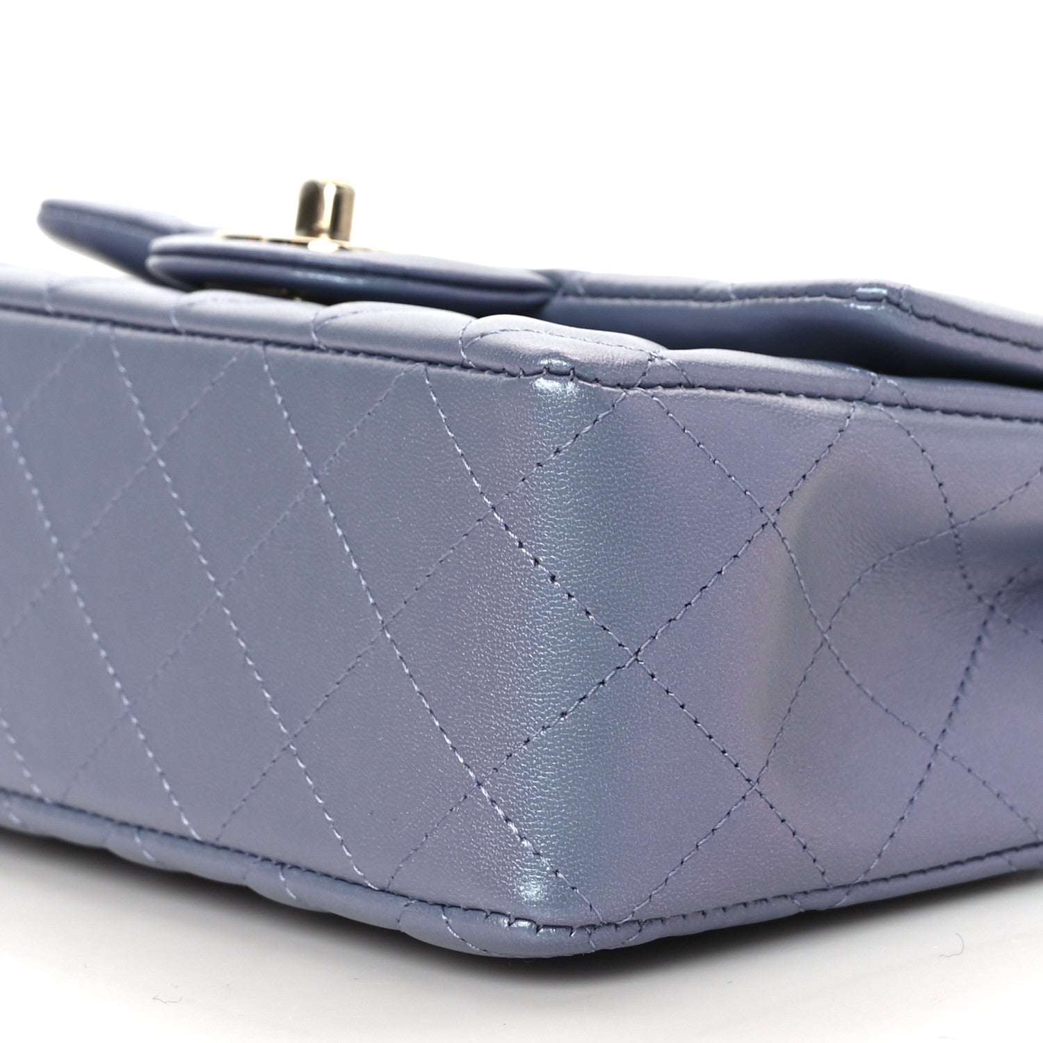 Chanel Iridescent Lambskin Quilted Mini Rectangular Flap Light Purple 8 of 8