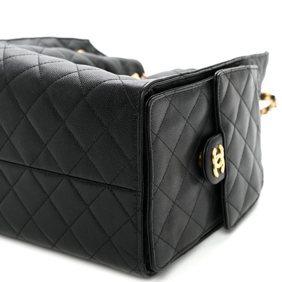 Caviar Quilted Medium Chanel 25 Handbag Black
