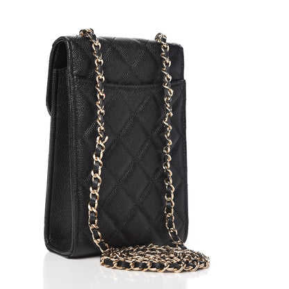 Chanel Caviar Quilted Classic Phone Holder Black 3 of 12