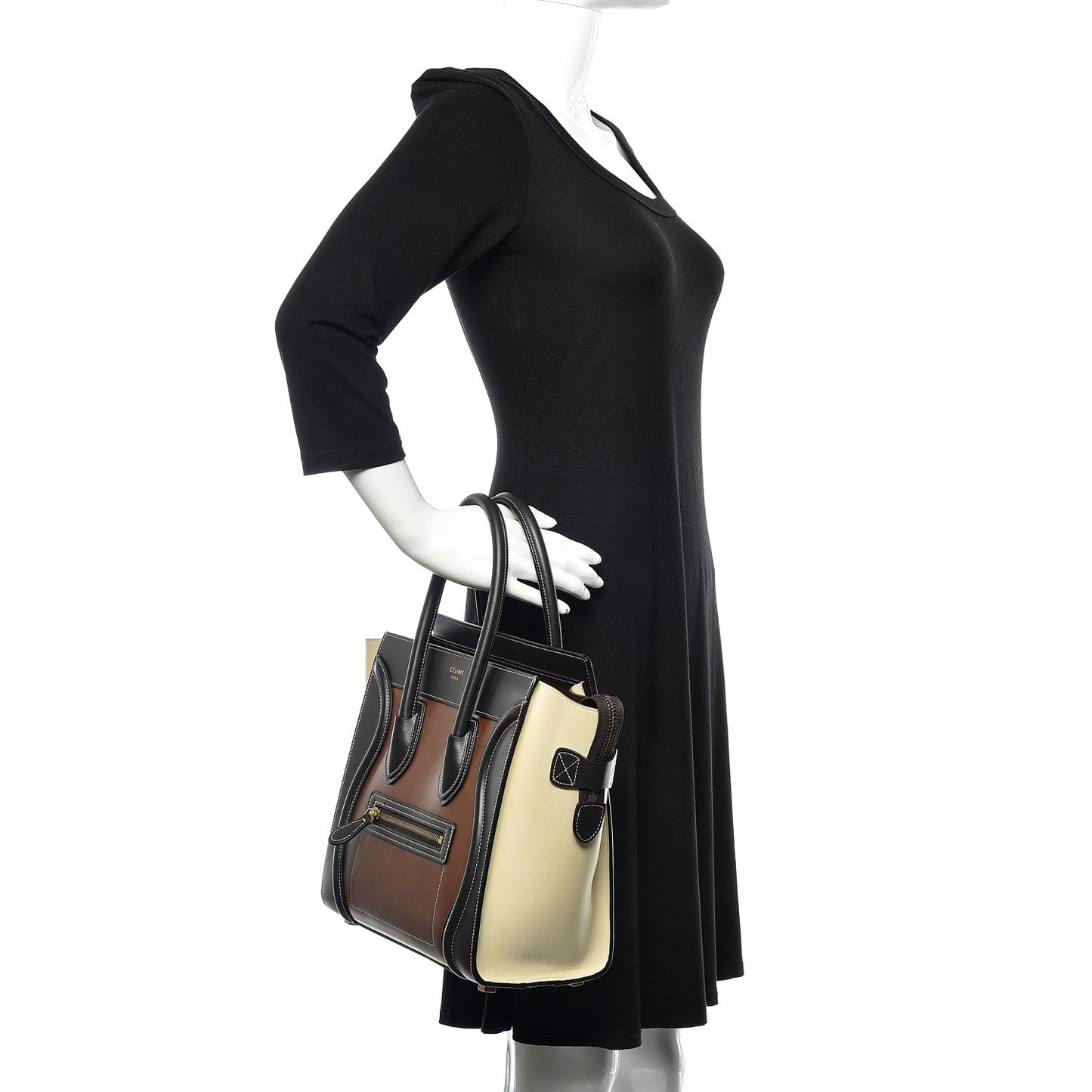 Smooth Calfskin Micro Tri-Color Luggage Chestnut