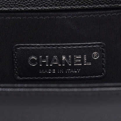 Chanel Caviar Chevron Quilted Medium Boy Flap Black 6 of 7