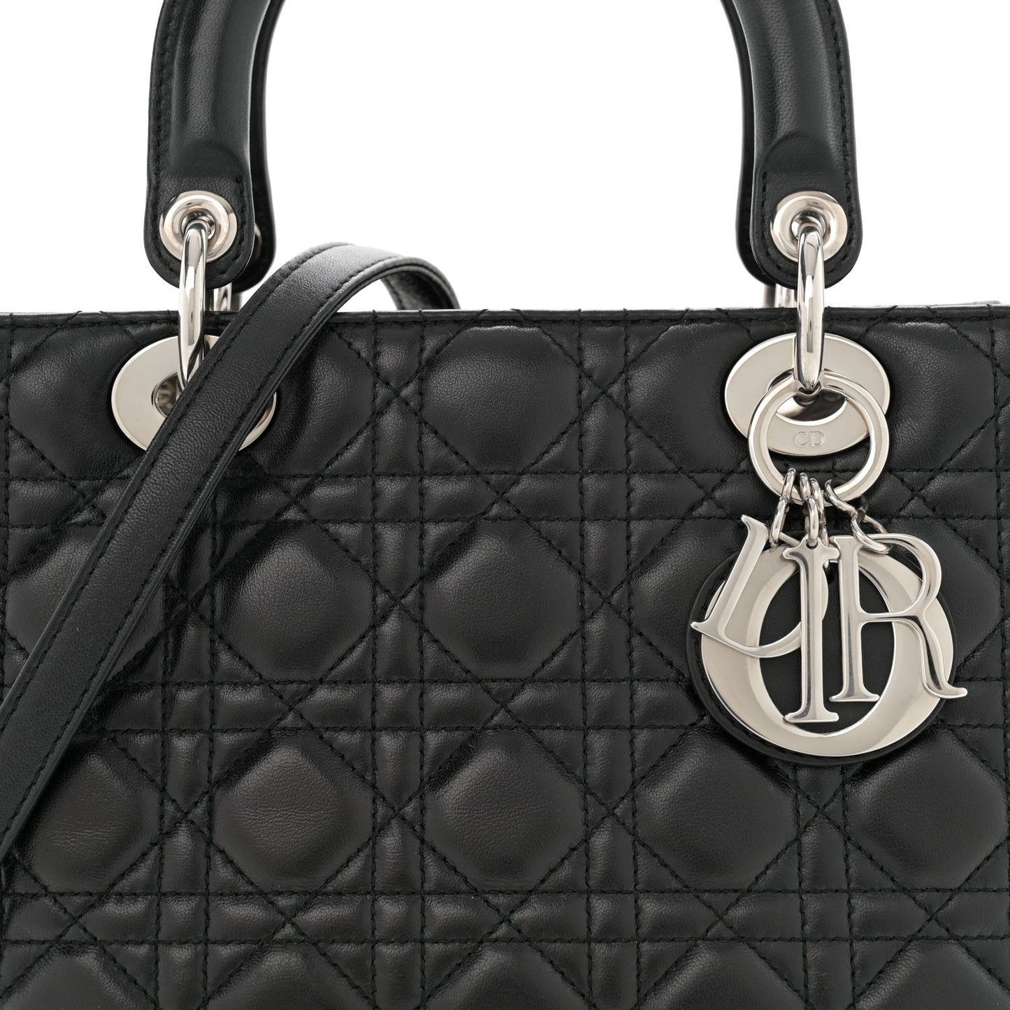 Lambskin Cannage Medium Lady Dior Black