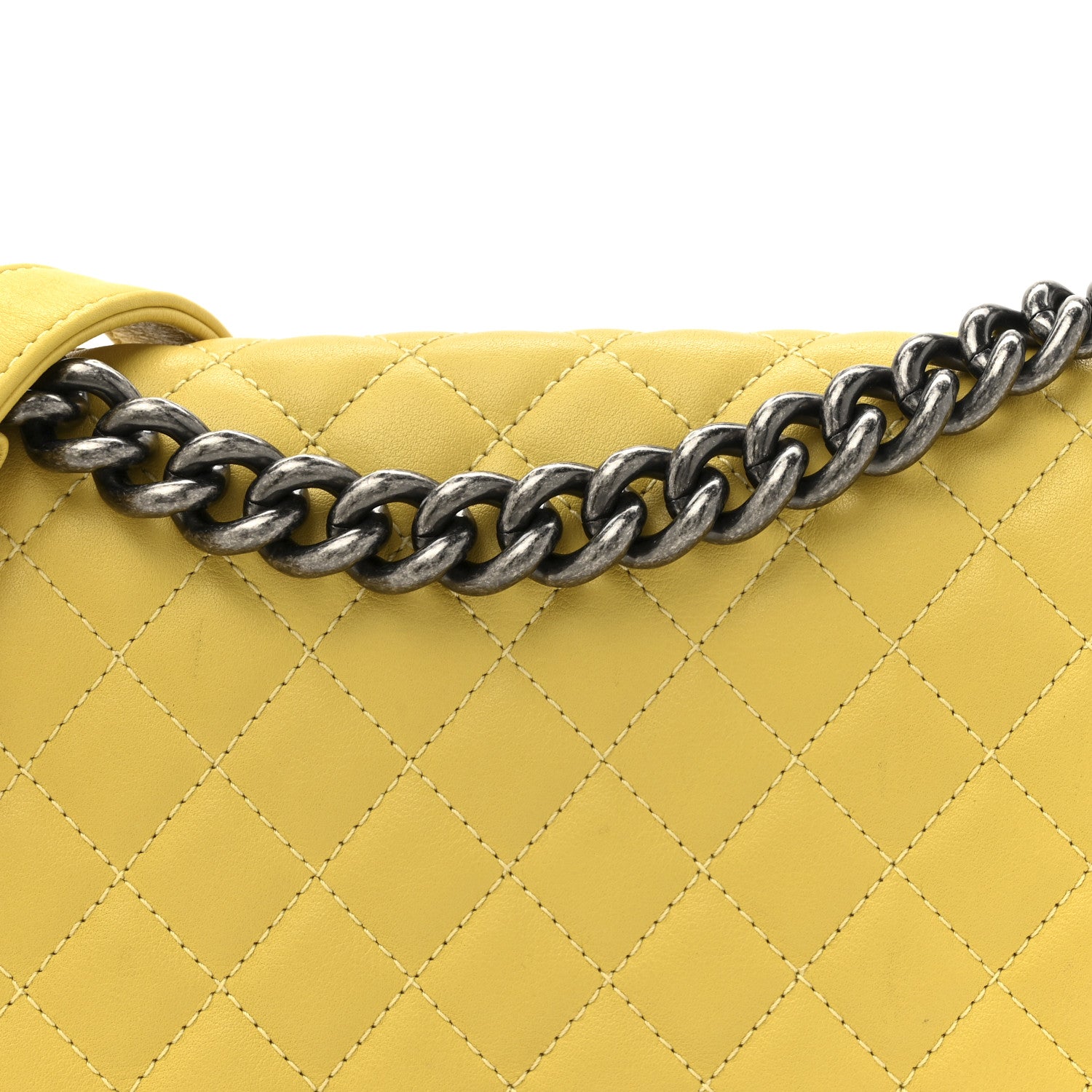 Chanel Calfskin Quilted Medium Boy Flap Yellow 8 of 14