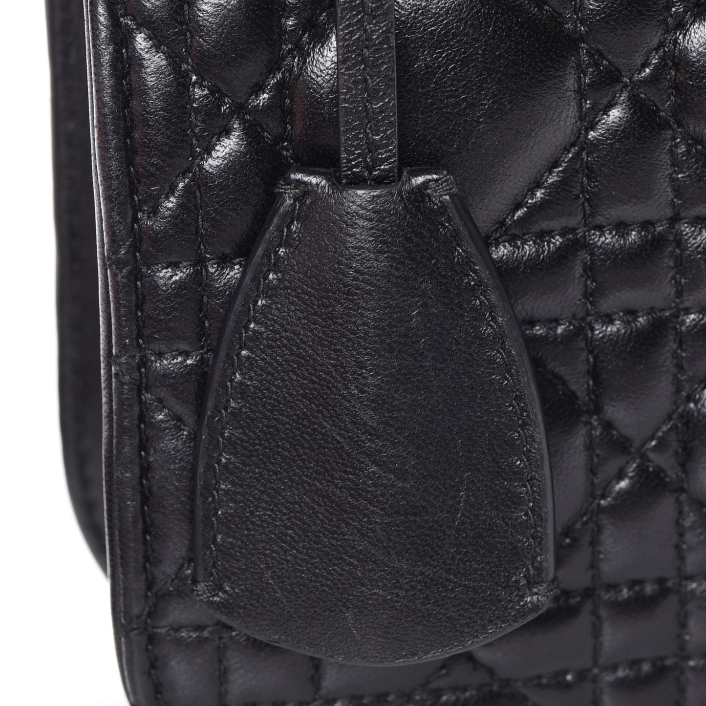 Lambskin Cannage Large Dioraddict Flap Bohemian Strap Black