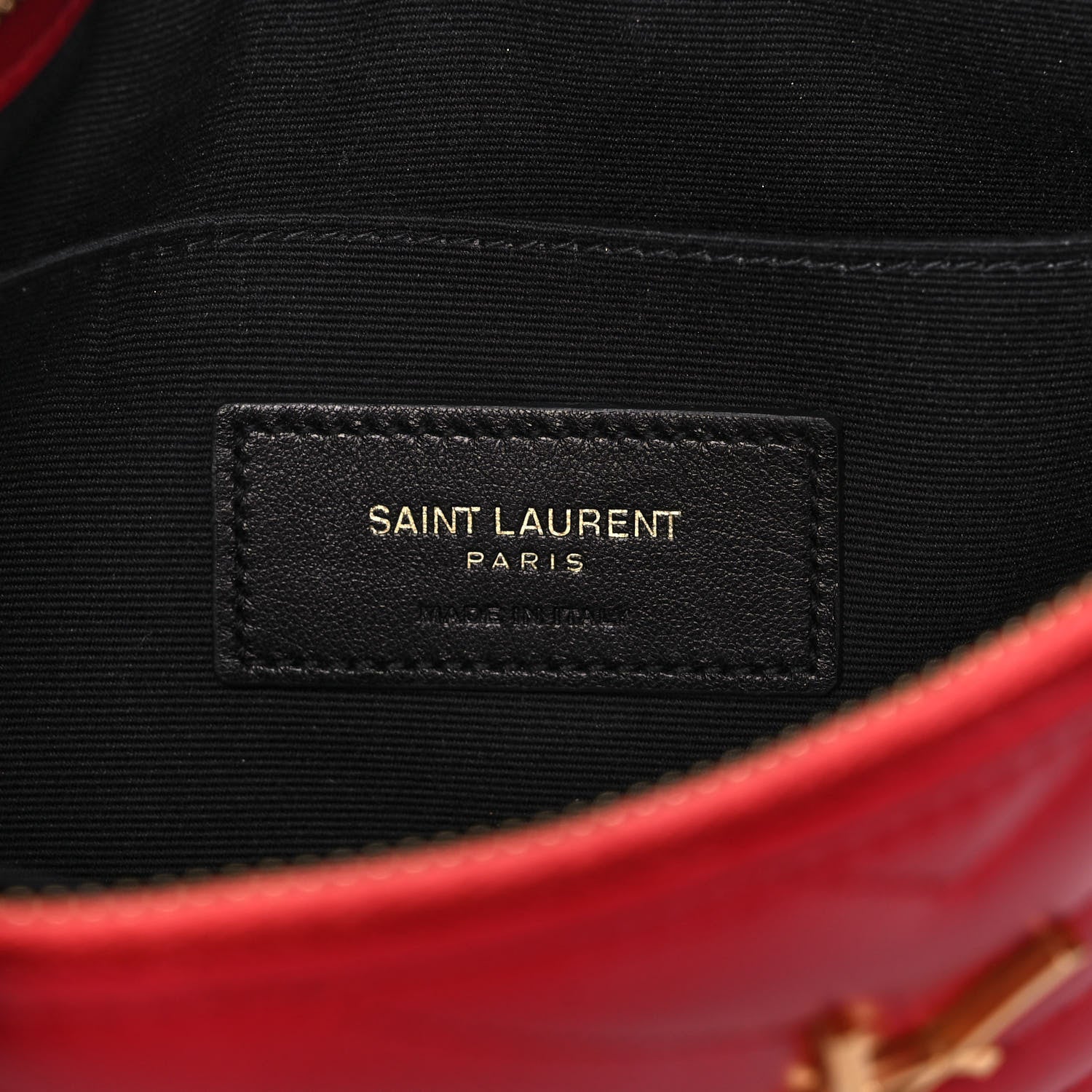 Saint Laurent Calfskin Matelasse Chevron Monogram A5 Wristlet Bandana Red 6 of 10