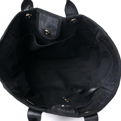 Chanel Woven Straw Raffia Large Deauville Tote Black 5 of 24
