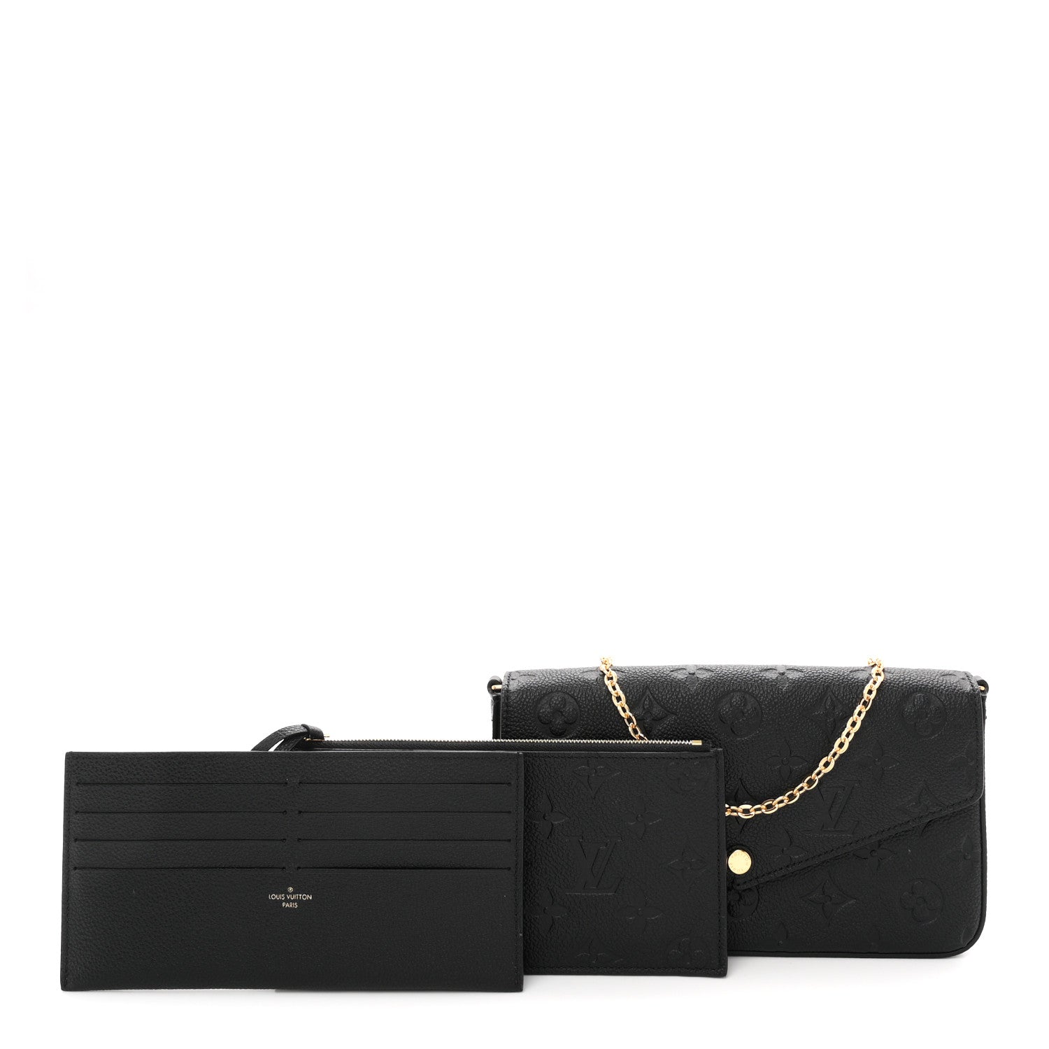 Louis Vuitton Empreinte Pochette Felicie Chain Wallet Black 3 of 11