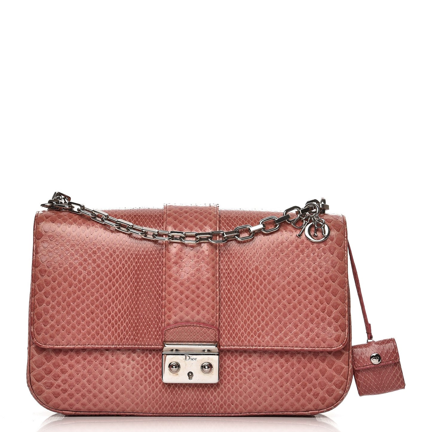 Shiny Python Medium Miss Dior Flap Rose Jaipur