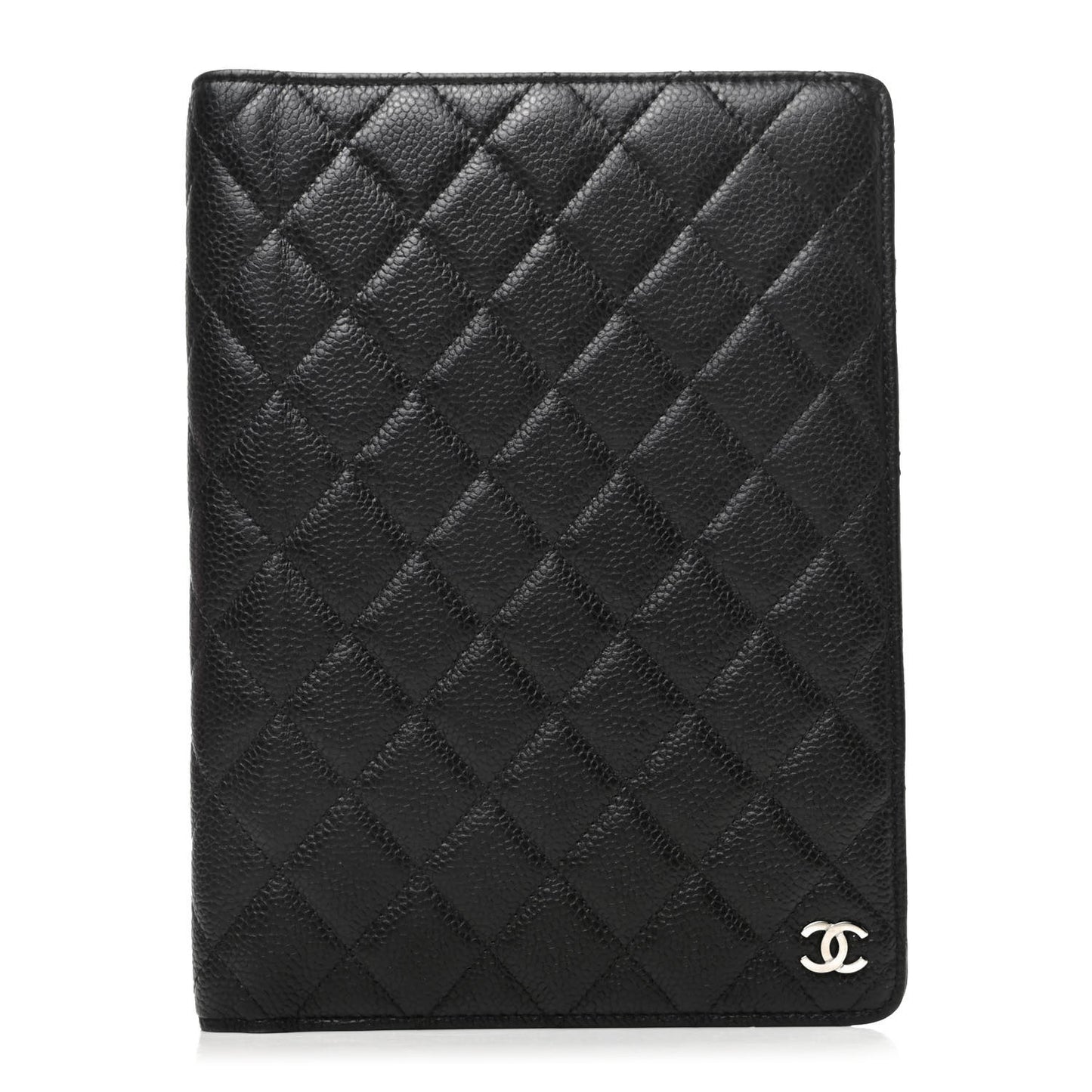 Caviar Quilted Large Agenda Cover Black