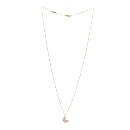 Van Cleef & Arpels 18K Yellow Gold Mother of Pearl Sweet Alhambra Butterfly Pendant Necklace 3 of 8