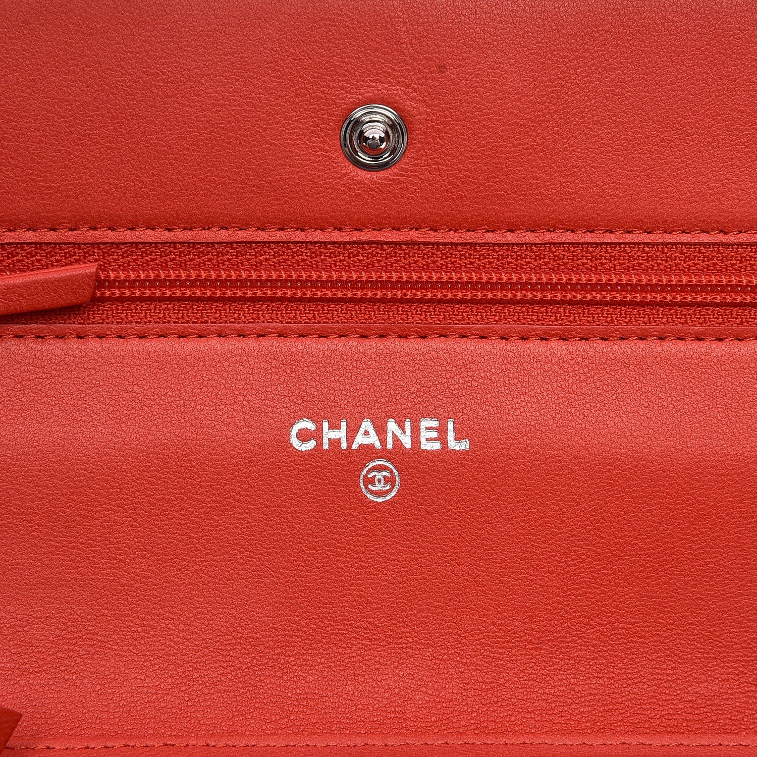 Chanel Patent Quilted Wallet On Chain WOC Red 6 of 10