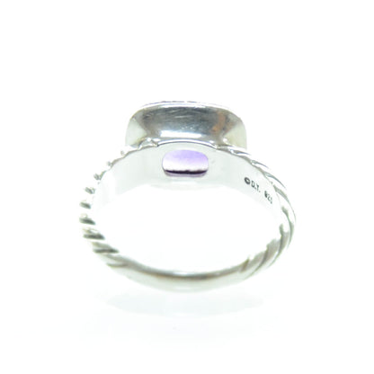 David Yurman Sterling Silver Diamond Amethyst 10mm Noblesse Ring 56 7.5 3 of 4