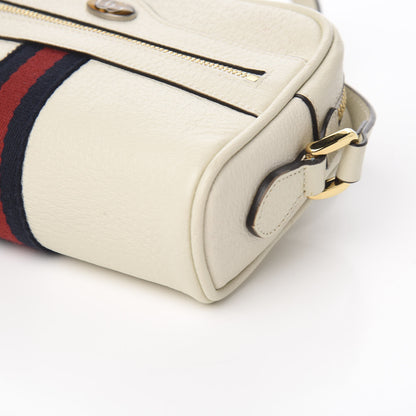 Gucci Textured Dollar Calfskin Web Mini Ophidia Shoulder Bag Mystic White 8 of 9