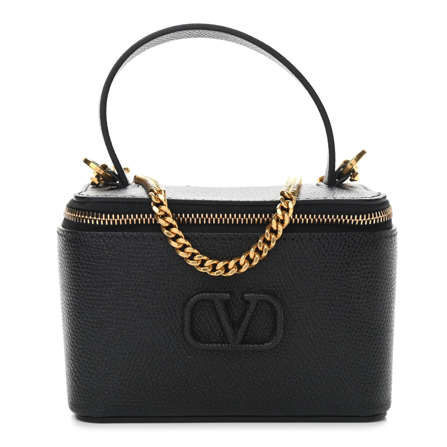 Grained Calfskin VSling Vanity Case Black