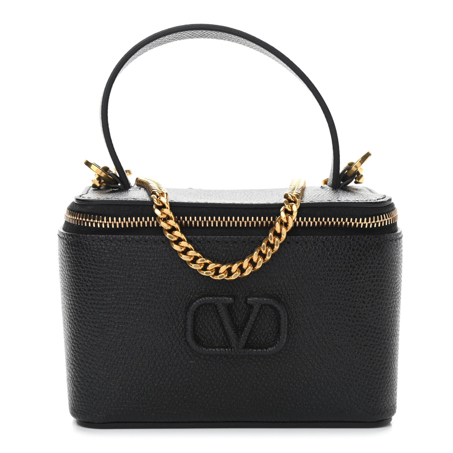 Valentino Garavani Grained Calfskin VSling Vanity Case Black 1 of 9