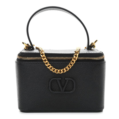 Valentino Garavani Grained Calfskin VSling Vanity Case Black 1 of 9