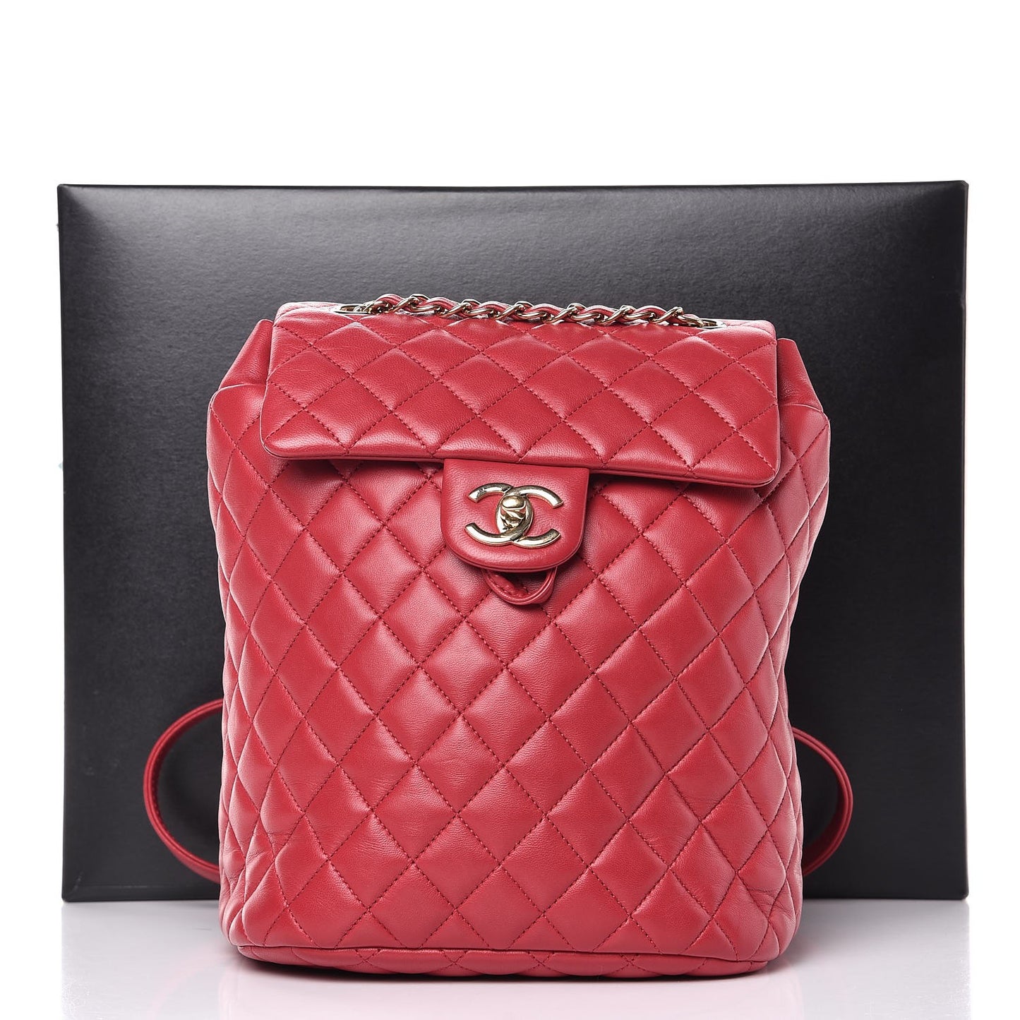Lambskin Quilted Small Urban Spirit Backpack Dark Pink