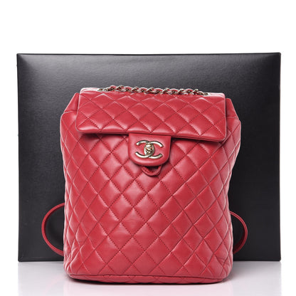 Chanel Lambskin Quilted Small Urban Spirit Backpack Dark Pink 8 of 8