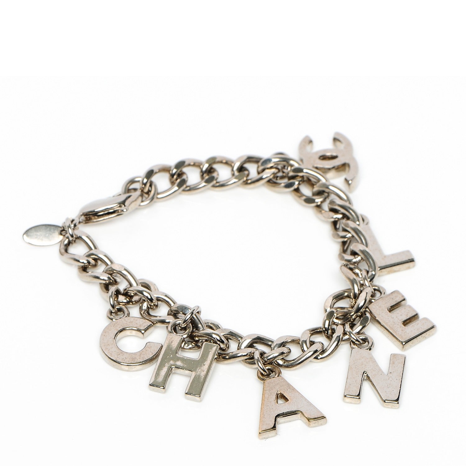 Chanel CC Logo Charms Bracelet Silver 4 of 4