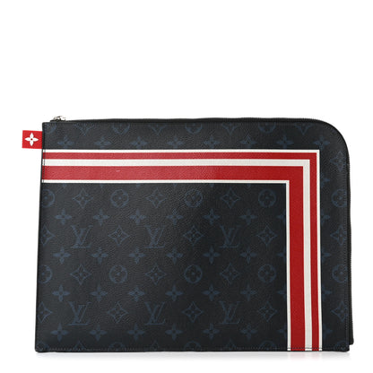 Louis Vuitton Monogram Cobalt Striped Pochette Jour GM 1 of 13