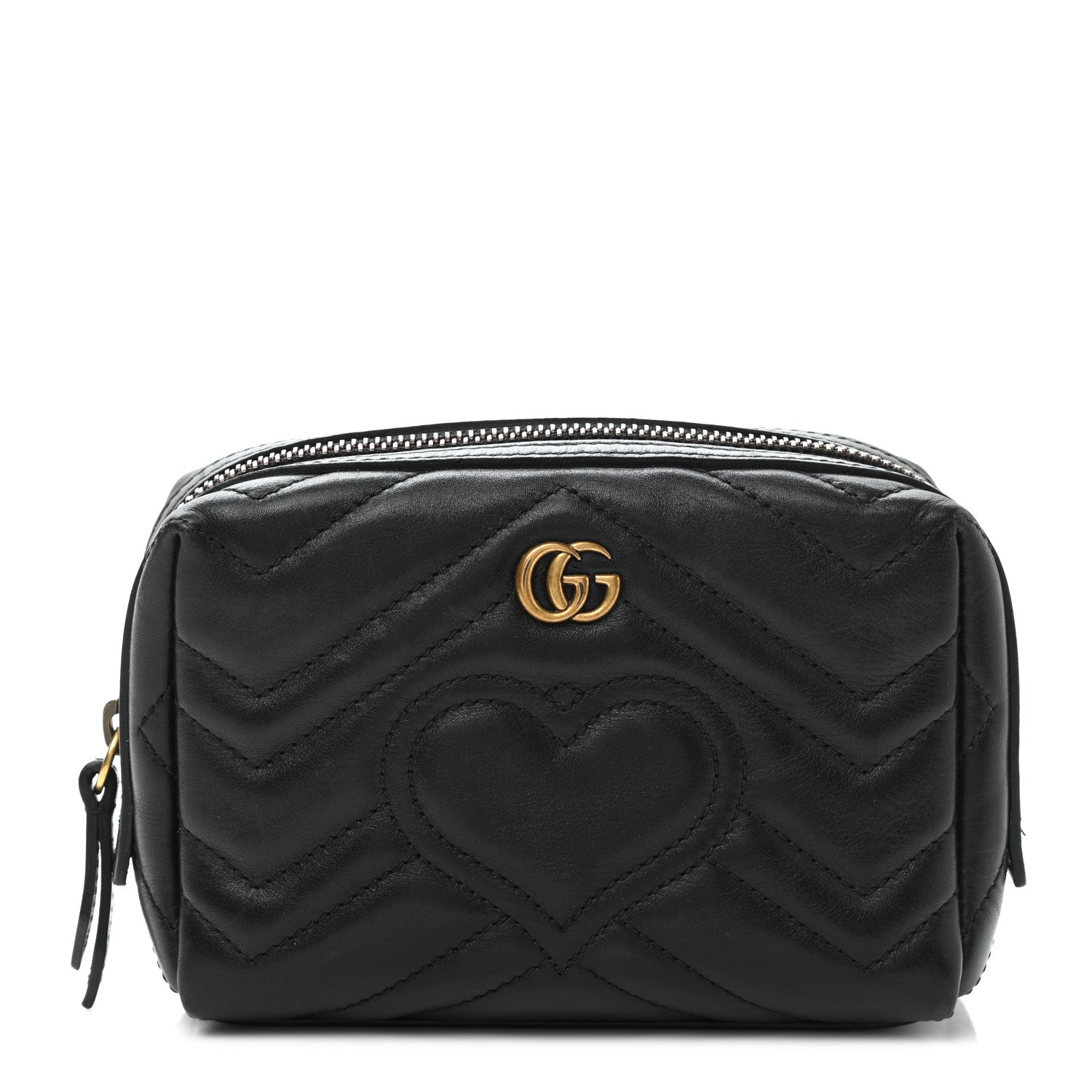Gucci Calfskin Matelasse GG Marmont Cosmetic Case Black 1 of 7