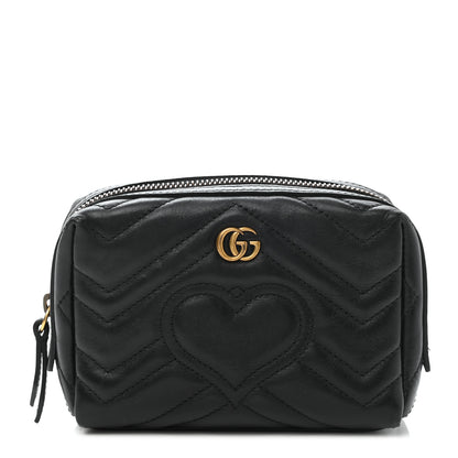 Gucci Calfskin Matelasse GG Marmont Cosmetic Case Black 1 of 7