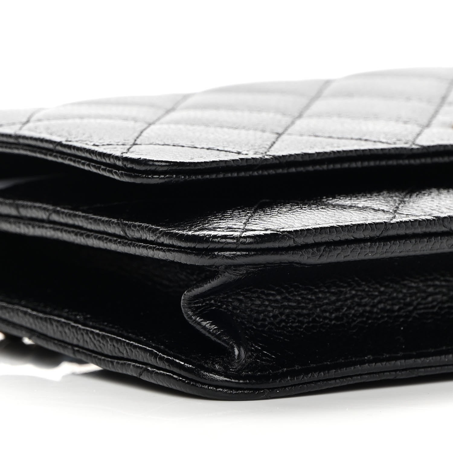 Chanel Shiny Caviar Quilted Chain Melody Wallet On Chain WOC Black 18 of 25