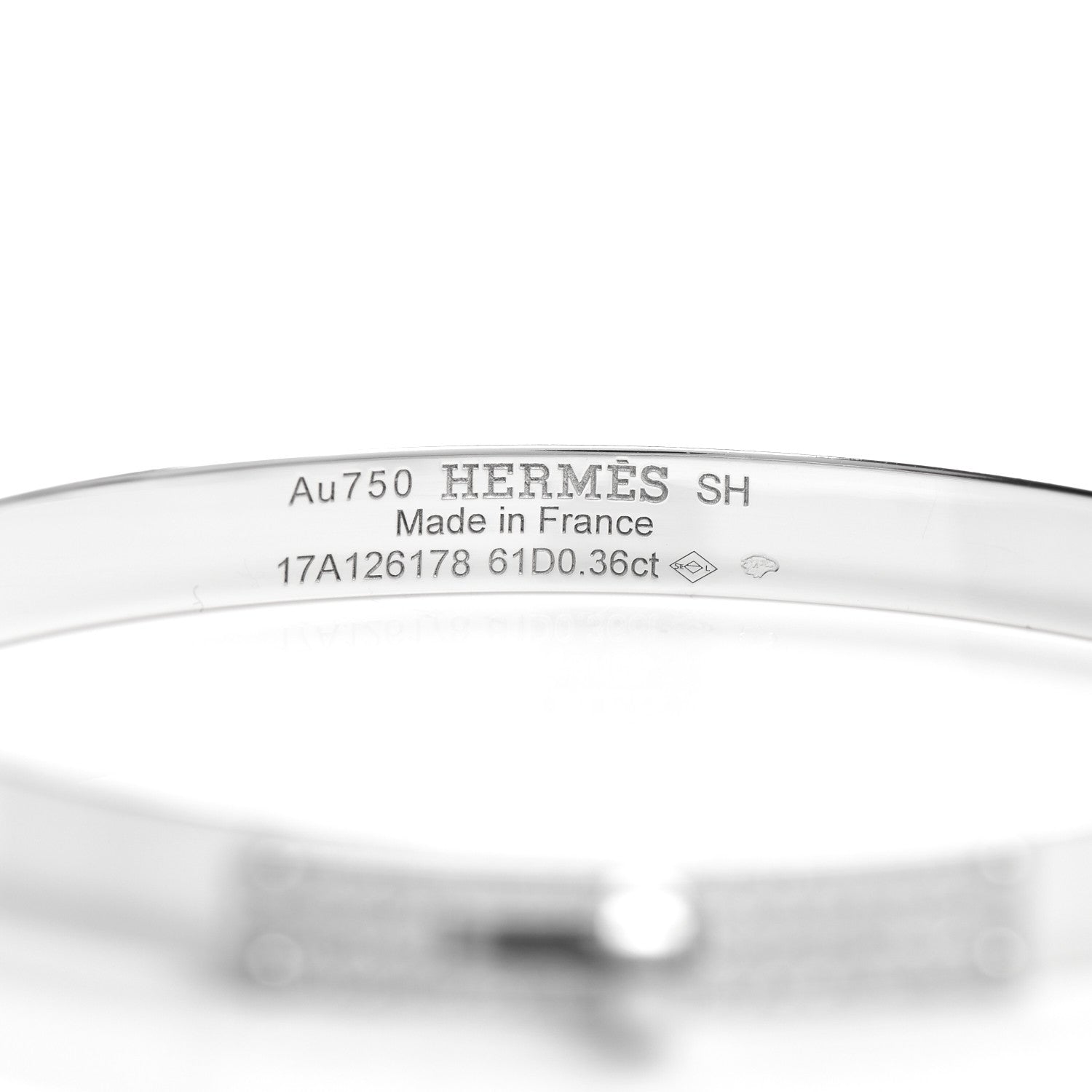 Hermes 18K White Gold Diamond PM Kelly Pave Bracelet SH 4 of 5