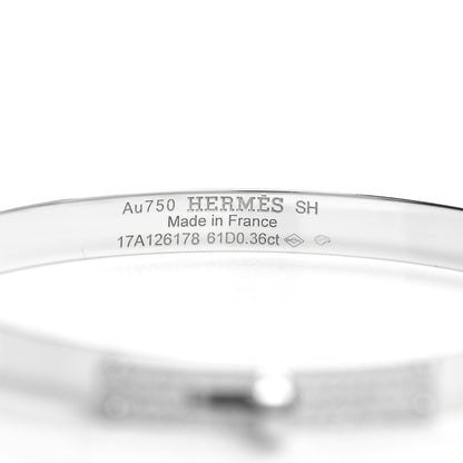 Hermes 18K White Gold Diamond PM Kelly Pave Bracelet SH 4 of 5