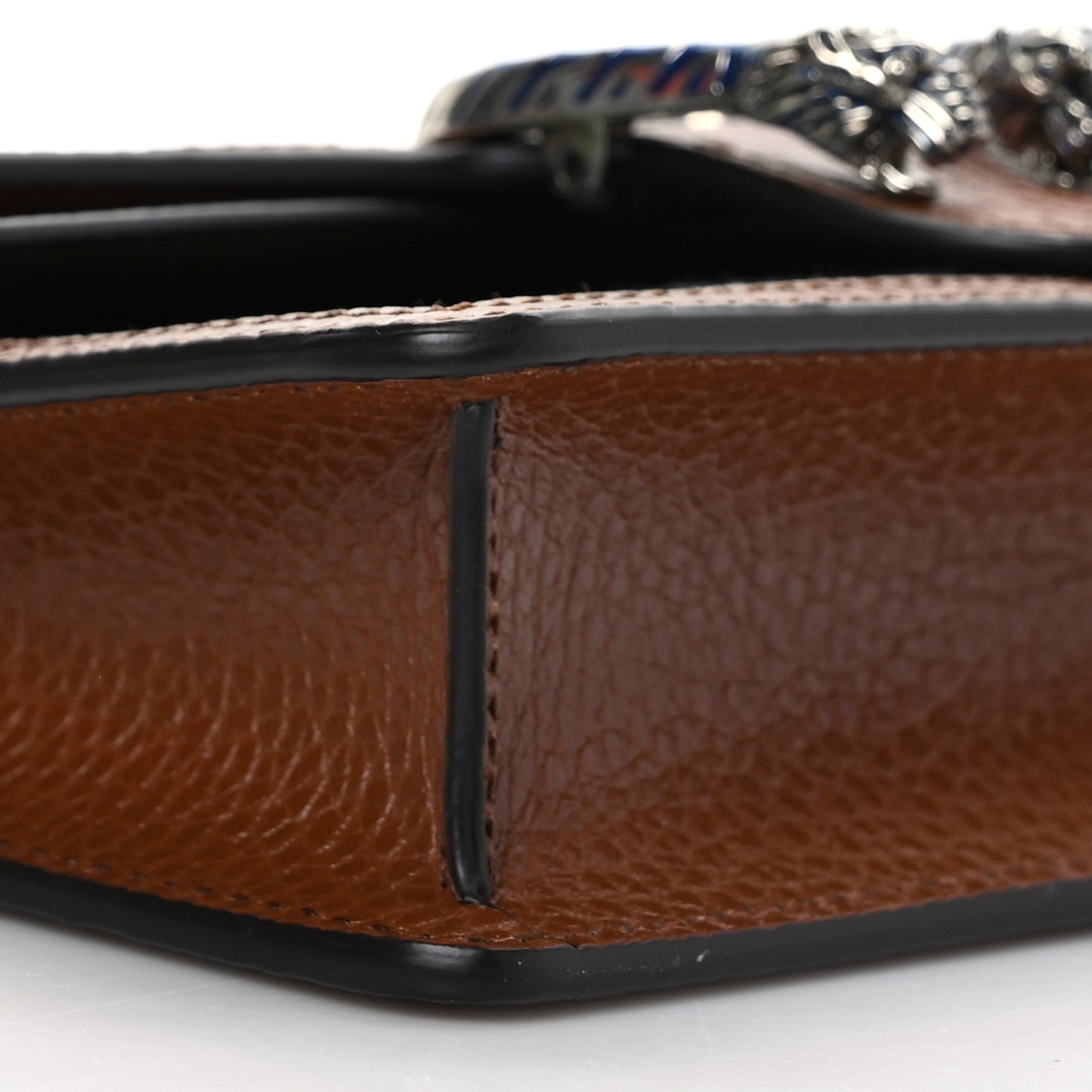 New Denim GG Monogram Dollar Calfskin Enamel Super Mini Dionysus Shoulder Bag Blue Tea Cuir Epilog Electric Blue
