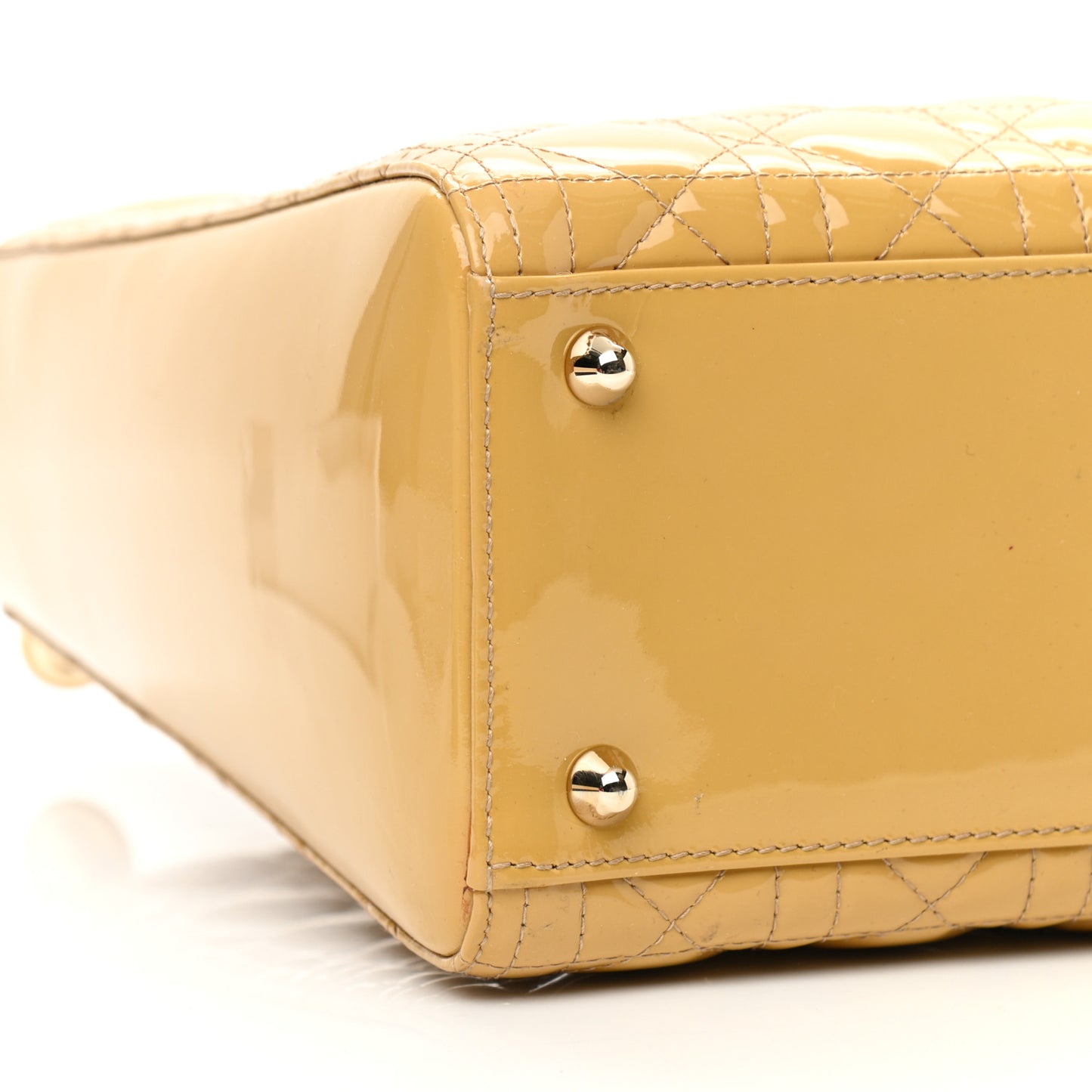 Patent Cannage Large Lady Dior Beige