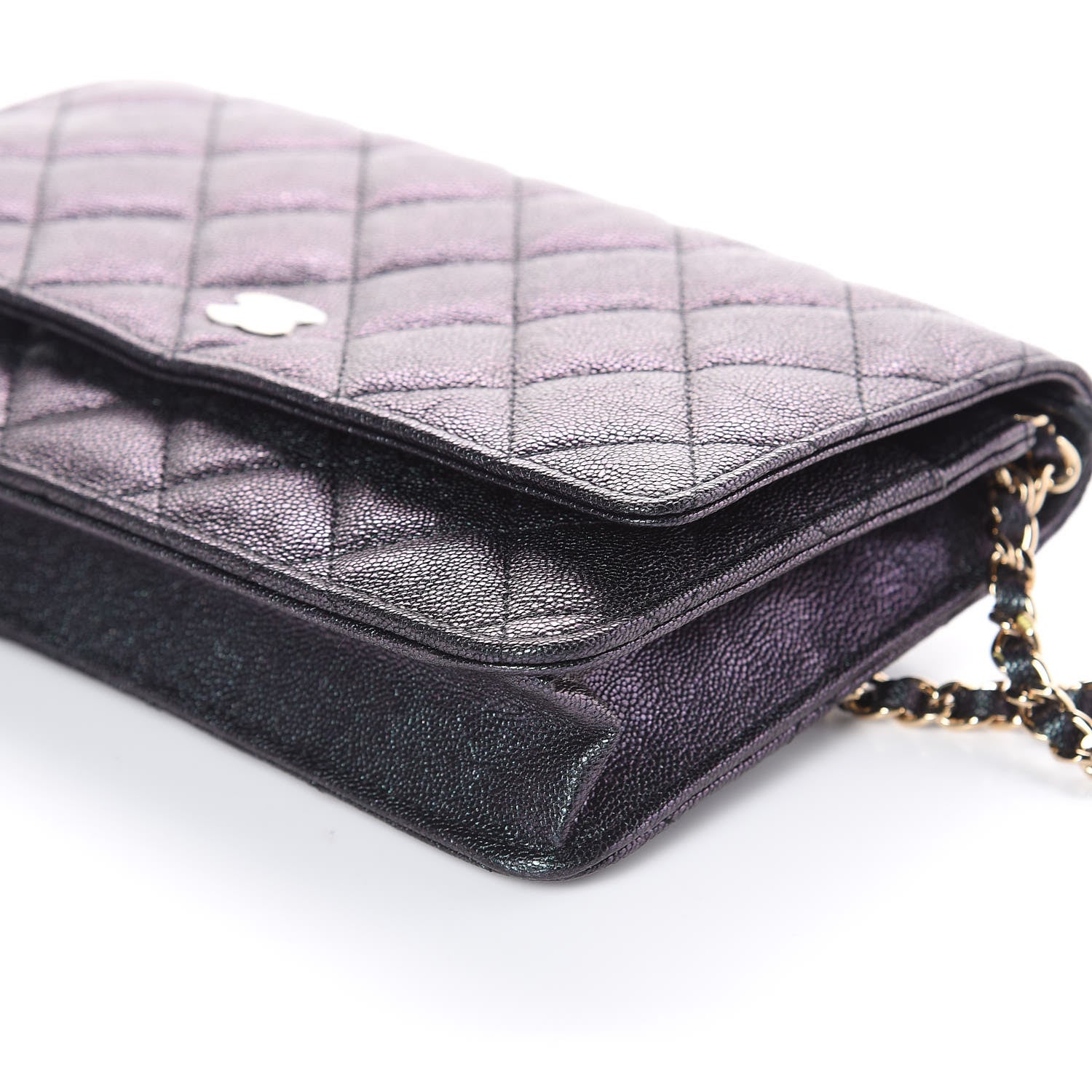 Chanel Iridescent Caviar Quilted Wallet On Chain WOC Black 6 of 11