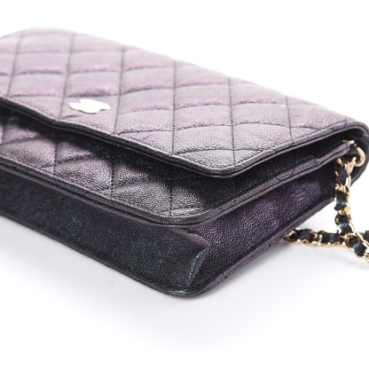 Chanel Iridescent Caviar Quilted Wallet On Chain WOC Black 6 of 11